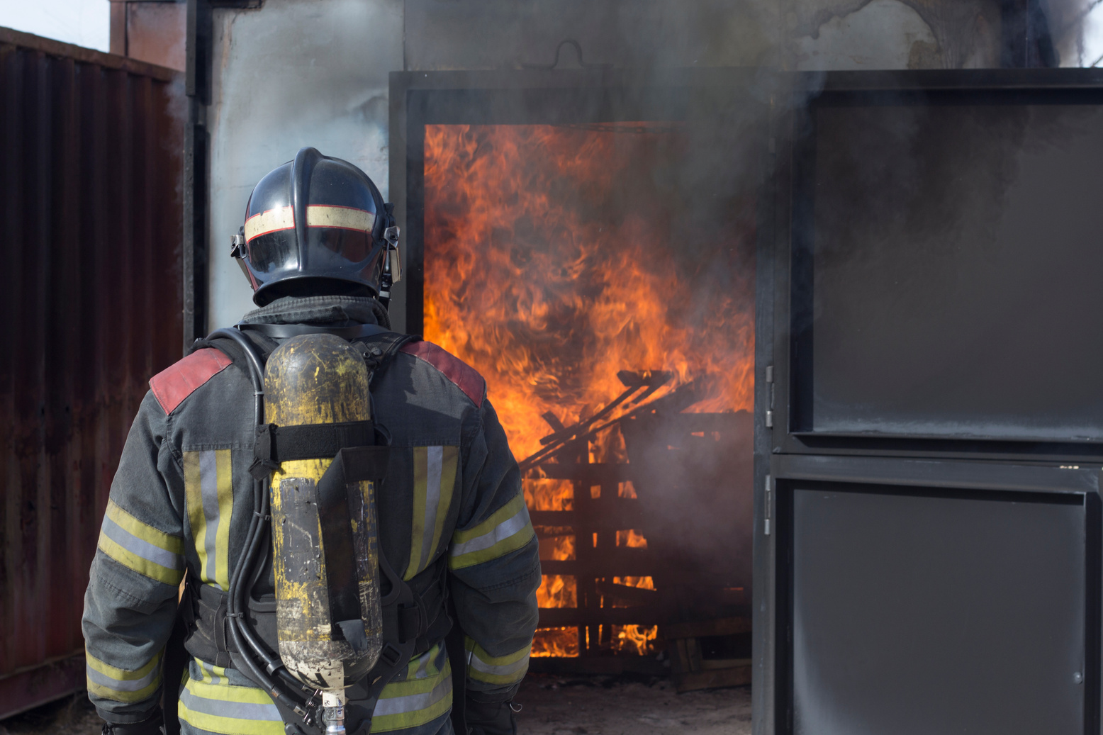 Fireman Fire Training Station Drill